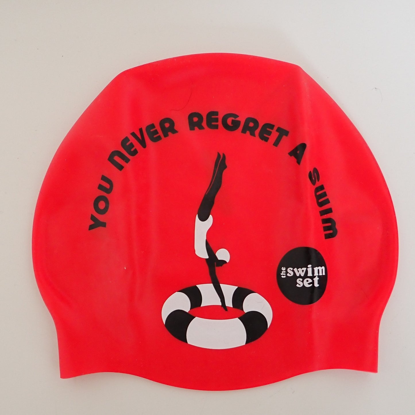 SWIM CAP RED - DIVER WITH SWIM RING