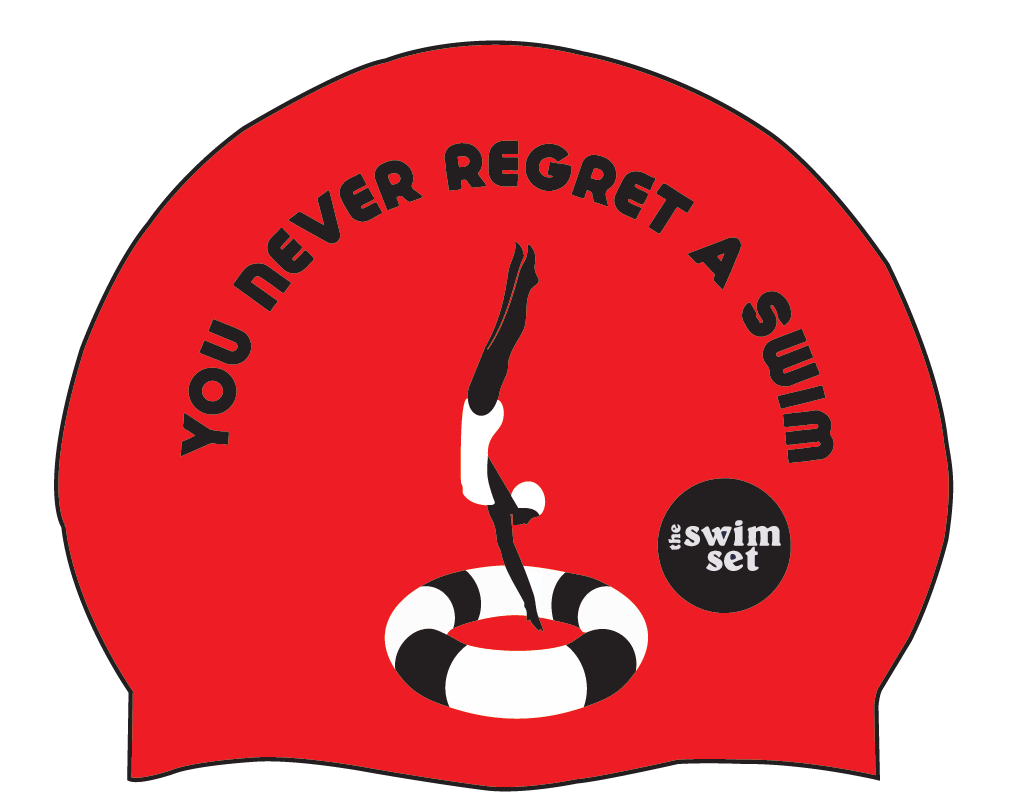 SWIM CAP RED - DIVER WITH SWIM RING