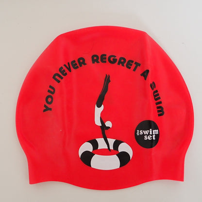 SWIM CAP RED - DIVER WITH SWIM RING