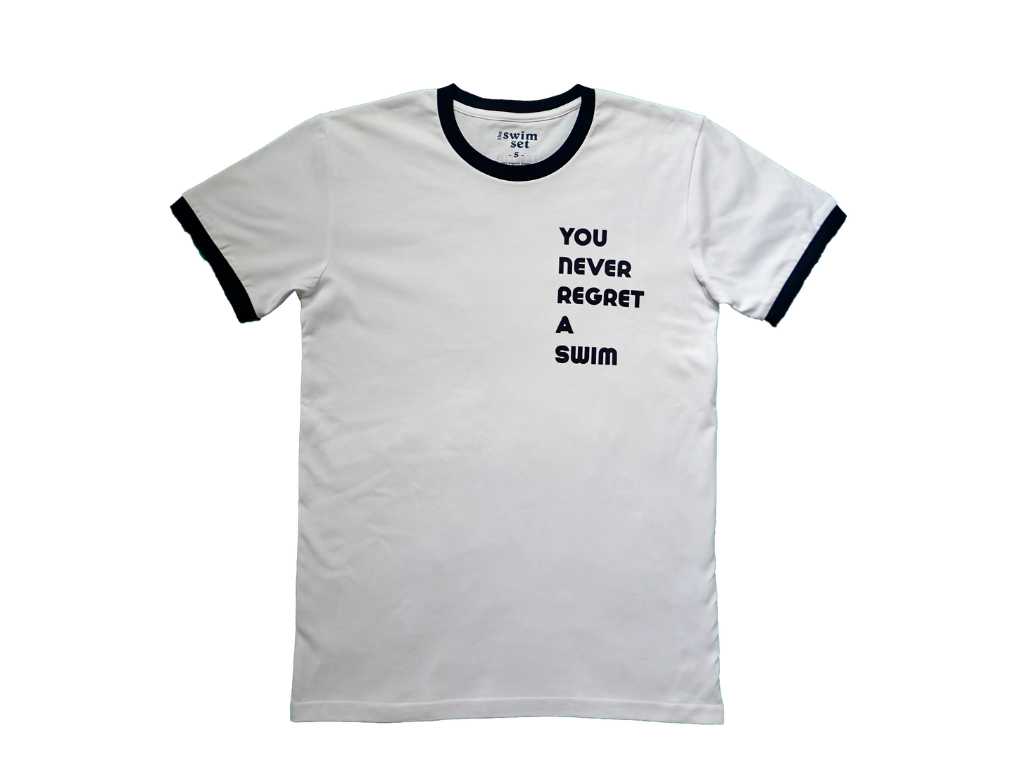 TSHIRT  'YOU NEVER REGRET A SWIM' NAVY